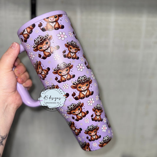 Purple Highland Cow 40oz Tumbler