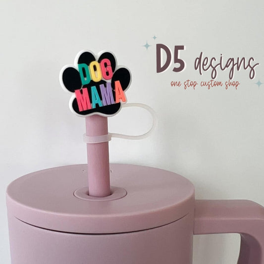 Dog Mama Straw Topper