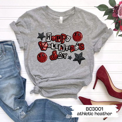 Happy Valentines Day Faux Sequins