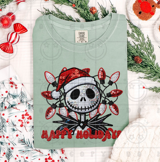 Jack Happy Holidays FAUX Embroidery & Sequin