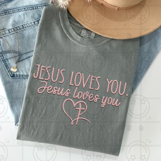 Jesus Loves Your FAUX Embroidery