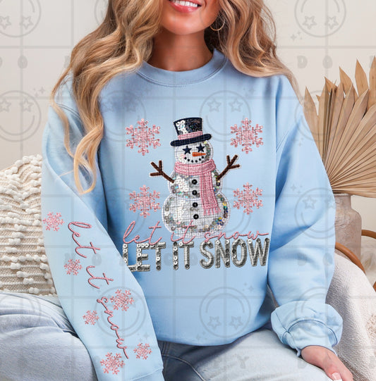 Let it Snow FAUX Embroidery & Sequin