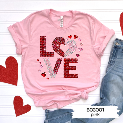 Love Faux Rhinestone Bows