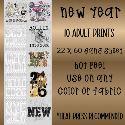 New Year Pre-Made Gang Sheet