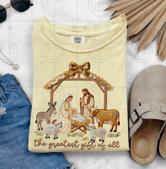The Greatest Gift FAUX Embroidery & Sequin