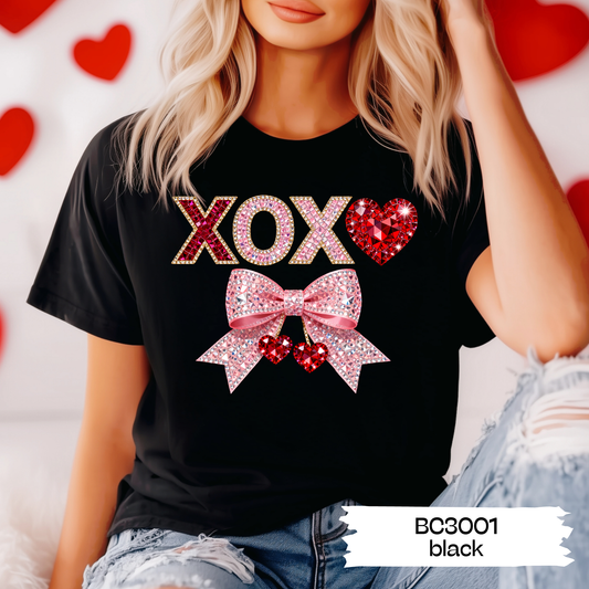 XOXO Bow Faux Rhinestone