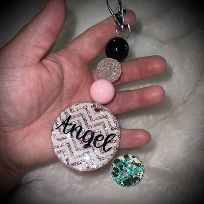 Personalized Acrylic Keychain with Beads