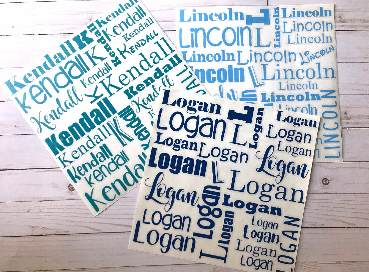 Name Decal Sheets