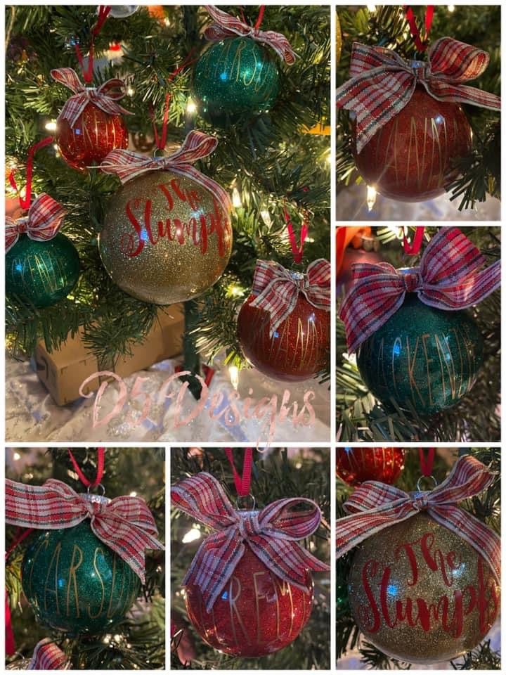 3" Ball Glitter Christmas Ornaments
