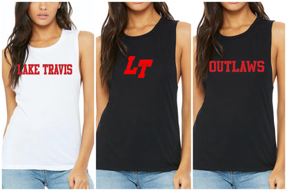 Lake Travis Ladies Flowy Muscle Tank