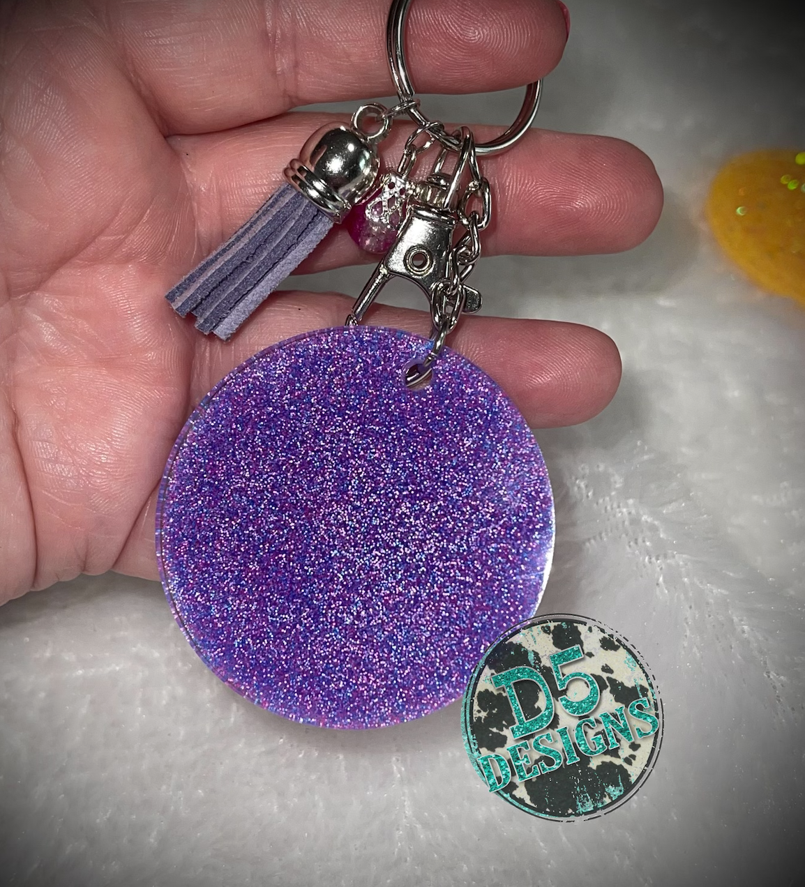 Glitter Acrylic Keychain