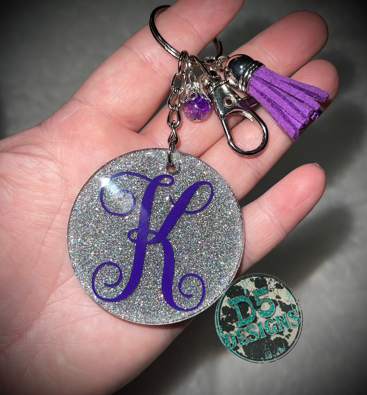 Glitter Keychain, Personalized Keychain for Women, Custom Keychain